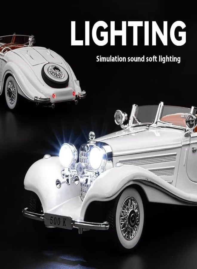 Arthasya Model 1:24 Mercedees Benz 500K Model Alloy Metal Pull Back Die-cast Car Openable Doors with Sound and Light Vehicle Car Toy for Kids - Multicolor - Image 3